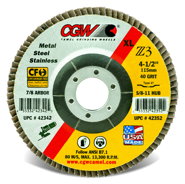 AB050-C42105 Flap Disc 4x5/8 T27 Z3 Reg 80G