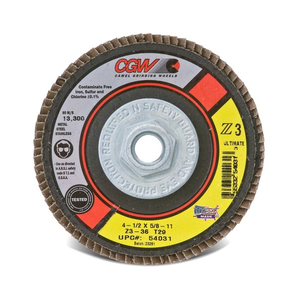 AB050-C54021 Flap Disc 4.5x7/8 T29 Z3 ULT 36G