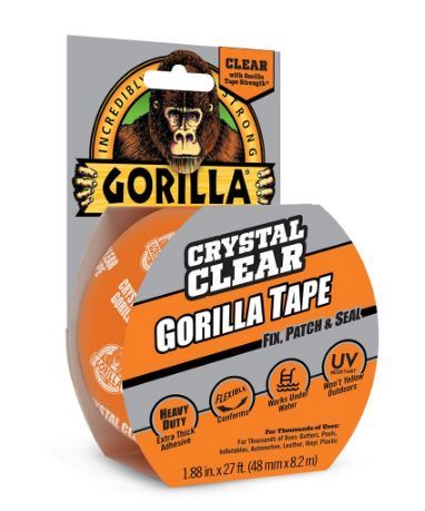 GLGT-6027002 GORILLA TAPE CRYSTAL CLEAR 9 YD- 6 PCS