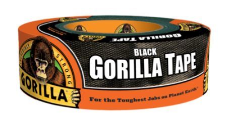 GLGT-6035180 GORILLA TAPE BLACK 35 YD- 18 PCS