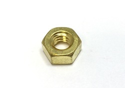 NT09-038-24-B 3/8"-24 BRASS FINISHED HEX NUT