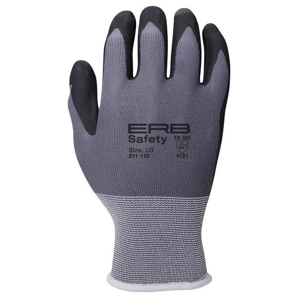 SF00-ERB21222 211-110 15 Gauge Nylon/Spandex Nitrile Coated Gloves, Gray, 7 (SM).