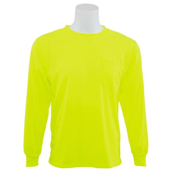 SF20-ERB64030 9007 Non-ANSI Birdseye Mesh Long Sleeve T-Shirt, Hi Viz Lime, 3X.
