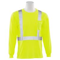 9602S Type R, Class 2 Jersey Knit Long Sleeve T-Shirt , Hi Viz Lime, MD.