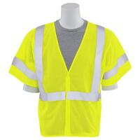 S662 Type R, Class 3 No Pockets Mesh Safety Vest, Hi Viz Lime, MD.