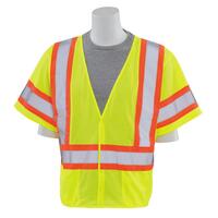 S682P Type R, Class 3 Mesh Safety Vest with Contrasting Trim, Hi Viz Lime, MD.