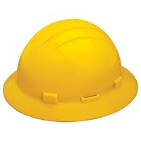 Americana Full Brim with Accessory Slots and 4-Point Mega Ratchet Suspension, Yellow.