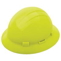 Americana Full Brim with Accessory Slots and 4-Point Slide-Lock Suspension, Hi Viz Yellow.