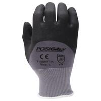 PosiGrip Gray Lunar Foam Nitrile, White Nylon Shell, White, XL.