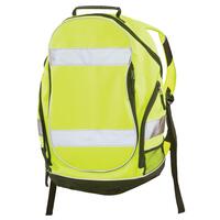 BP1 Backpack with Reflective Stripes and Adjustable Straps, Hi Viz Lime, OS.