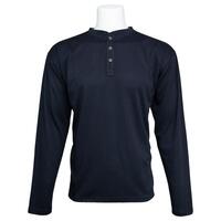 9505IFR Inherent Flame Resistant Non-ANSI Men's Long Sleeves Henley, Blue, LG.