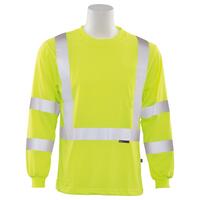 9503IFR Type R, Class 3 Inherent Flame Resistant Long Sleeve T-shirt, Hi Viz Lime, 5X.