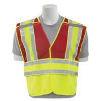 S340 Type P, Class 2 Public Safety 5-Point Break-Away Safety Vest, Red, MD/XL.