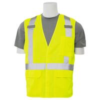 S361 Type R, Class 2 Five-Point Break-Away Safety Vest with D-Ring, Hi Viz Lime, MD.