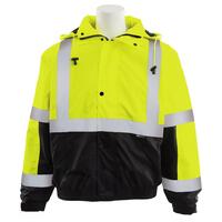 W106 Type R, Class 3 Bomber Jacket with Black Bottom, Fleece Lined, Hi Viz Orange, LG.