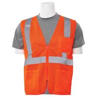 S363P Type R, Class 2 Economy Mesh Zip Front Safety Vest with Pockets, Hi Viz Lime, LG.