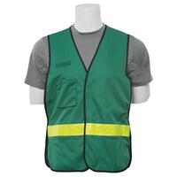 S179 Non-ANSI CERT Green Safety Vest, Green, OS.