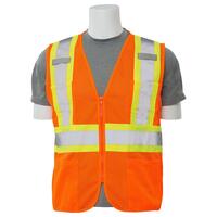 S383P Type R, Class 2 Mesh Zipper Safety Vest with Contrasting Trim, Hi Viz Lime, 3X.