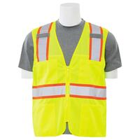 S149 Type R, Class 2 Contrasting Trim Safety Vest, Hi Viz Lime, 4X.