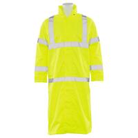 S163 Type R, Class 3 Long Rain Coat, Hi Viz Lime, 5X.