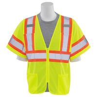 S683P Type R, Class 3 Mesh Safety Vest with Contrasting Trim, Hi Viz Lime, MD.