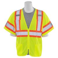 S683P Type R, Class 3 Mesh Safety Vest with Contrasting Trim, Hi Viz Orange, 4X.