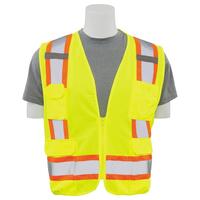 S380 Type R, Class 2 Surveyor Safety Vest Solid Front, Mesh Back, Hi Viz Orange, MD.