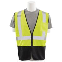 S363PB Type R, Class 2 Economy Mesh Zip Front Safety Vest with Black Bottom, Hi Viz Orange, MD.