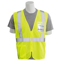 S363ID Type R, Class 2 Mesh Zipper Safety Vest with ID Pocket, Hi Viz Lime, MD.