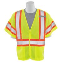 S622 Type R, Class 3 Break-Away Safety Vest with Contrasting Trim, Hi Viz Lime, 2X