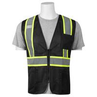 S863C Non-ANSI Mesh Safety Vest Black, 5X.