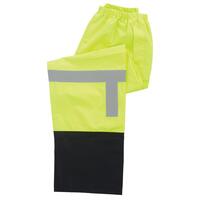 S373PTB Class E Rain Pants with Black Bottom, Hi Viz Lime, LG.