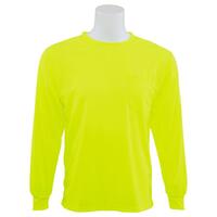 9007 Non-ANSI Birdseye Mesh Long Sleeve T-Shirt, Hi Viz Lime, MD.