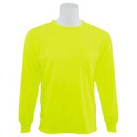 9007 Non-ANSI Birdseye Mesh Long Sleeve T-Shirt, Hi Viz Lime, XL.