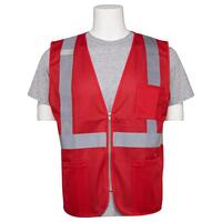 SF20-ERB64232 S863P Non-ANSI Mesh Zip Front Safety Vest, Green, LG.