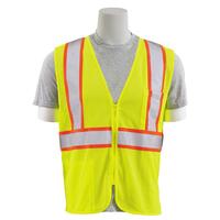 S195C Type R, Class 2 Flame Retardant Treated Safety Vest with Contrasting Trim, Hi Viz Orange, 3X.