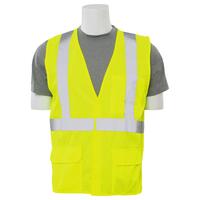 SF20-ERB65012 S190 Type R, Class 2 Flame Retardant Treated Background Material Safety Vest, Hi Viz Lime, XL.